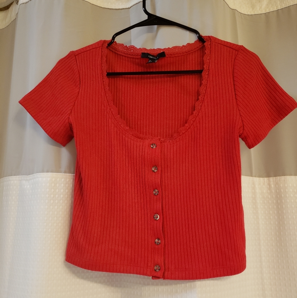 Forever 21 red crop top